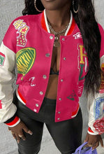 Load image into Gallery viewer, SLAYR LETTER PRINT BASEBALL JACKET
