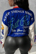 Load image into Gallery viewer, SLAYR LETTER PRINT BASEBALL JACKET