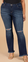 Load image into Gallery viewer, Junior Plus Size High-Rise Distressed Super Flare Jean