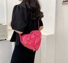 Load image into Gallery viewer, Moto Jacket Design Heart-Shape Crossbody Bag
