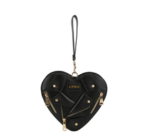 Load image into Gallery viewer, Moto Jacket Design Heart-Shape Crossbody Bag