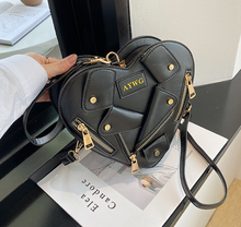 Load image into Gallery viewer, Moto Jacket Design Heart-Shape Crossbody Bag