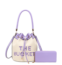 Load image into Gallery viewer, The Bucket Draw String Canvas Hobo -Shoulder Bag with Wallet