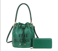 Load image into Gallery viewer, The Bucket Draw String Hobo -Shoulder Bag with Wallet
