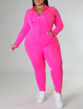 Load image into Gallery viewer, Zip Up Front Hoodies and Leggings Set