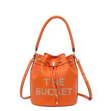 Load image into Gallery viewer, Rhinestoned "The Bucket" Draw String Hobo -Shoulder Bag