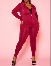 Load image into Gallery viewer, Zip Up Front Hoodies and Leggings Set