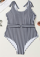 Load image into Gallery viewer, Plus Size Self Tie Straps O-Ring Waistband Swimsuit