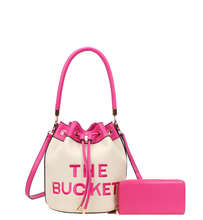 Load image into Gallery viewer, The Bucket Draw String Canvas Hobo -Shoulder Bag with Wallet