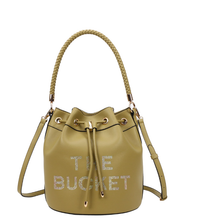 Load image into Gallery viewer, Rhinestoned "The Bucket" Draw String Hobo -Shoulder Bag