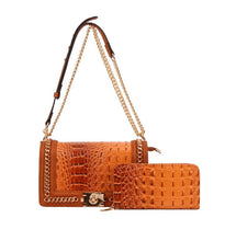 Load image into Gallery viewer, 2 In 1 Croc Shoulder -Cross-Body Bag with Wallet