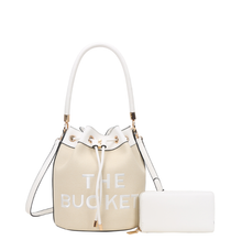 Load image into Gallery viewer, The Bucket Draw String Canvas Hobo -Shoulder Bag with Wallet