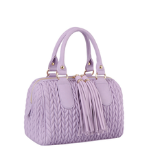 Load image into Gallery viewer, Chevron Quilted Tassel Zipper Boston Bag Satchel