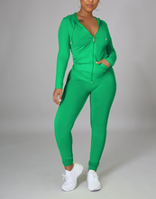 Load image into Gallery viewer, Zip Up Front Hoodies and Leggings Set