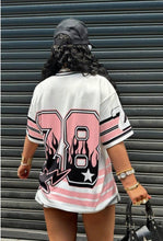 Load image into Gallery viewer, Number Print Loose V Neck T Shirt
