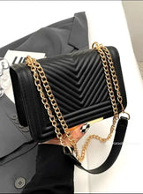 Load image into Gallery viewer, Vegan Leather Chevron Crossbody Shoulder Flap Bags
