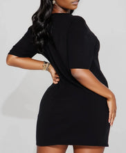 Load image into Gallery viewer, Car Racing Printed Cut Out Detail Mini T-Shirt Dress
