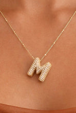 Load image into Gallery viewer, Stainless Steel Chain Initial Necklace,Pave Brass Pendant
