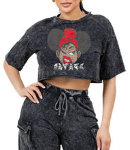 Load image into Gallery viewer, Mineral Wash Graphic Crop Top
