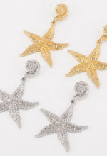 Load image into Gallery viewer, Gold Starfish Drop Earrings
