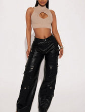 Load image into Gallery viewer, Faux Leather Cargo Pants
