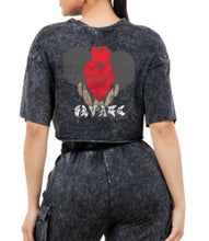 Load image into Gallery viewer, Mineral Wash Graphic Crop Top
