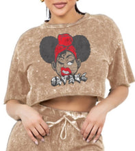 Load image into Gallery viewer, Mineral Wash Graphic Crop Top
