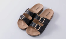 Load image into Gallery viewer, Women’s Glitter Comfort Flat Party Sandals
