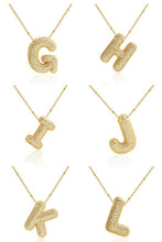 Load image into Gallery viewer, Stainless Steel Chain Initial Necklace,Pave Brass Pendant

