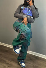 Load image into Gallery viewer, Tie Dye Denim Cargo Jeans
