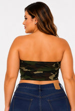 Load image into Gallery viewer, Plus Size Tube Top Women Cropped Shirt Animal Print,Solid
