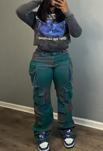 Load image into Gallery viewer, Tie Dye Denim Cargo Jeans
