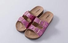 Load image into Gallery viewer, Women’s Glitter Comfort Flat Party Sandals

