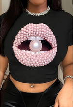 Load image into Gallery viewer, Sexy Pearl Lip Print Baby Tee
