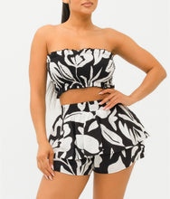 Load image into Gallery viewer, Tropical Elastic Shirring Tub Top and Shorts Set
