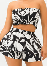 Load image into Gallery viewer, Tropical Elastic Shirring Tub Top and Shorts Set
