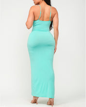 Load image into Gallery viewer, Cowl Neck Side Elastic Túnel Shirring Tie Dress
