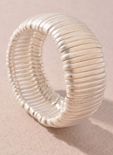 Load image into Gallery viewer, Ribbed Metal Stretch Bangle Bracelet

