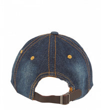 Load image into Gallery viewer, DENIM CAP WITH RHINESTONE HEART ACCENT
