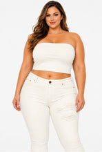 Load image into Gallery viewer, Plus Size Tube Top Women Cropped Shirt Animal Print,Solid
