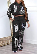 Load image into Gallery viewer, Graphic Printed Jacket and Pants Set

