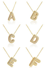Load image into Gallery viewer, Stainless Steel Chain Initial Necklace,Pave Brass Pendant
