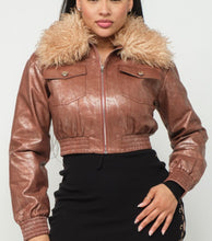 Load image into Gallery viewer, Jackets Faux Fur Trim W/Front Zipper
