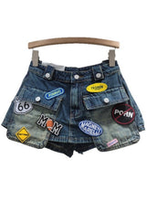 Load image into Gallery viewer, Patch Detail Denim Cargo Mini Set

