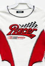 Load image into Gallery viewer, Racer short sleeve contrast stitch Detail Top
