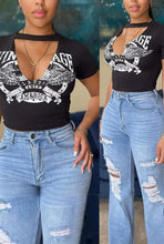 Load image into Gallery viewer, Crop Top With Designletter Eagle Print Crop
