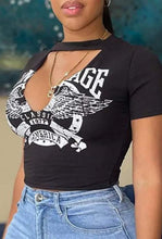 Load image into Gallery viewer, Crop Top With Designletter Eagle Print Crop
