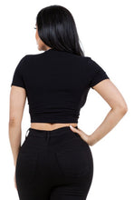 Load image into Gallery viewer, Front Tie Knot Closure Cropped Top
