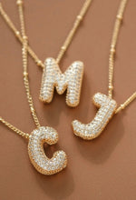 Load image into Gallery viewer, Stainless Steel Chain Initial Necklace,Pave Brass Pendant
