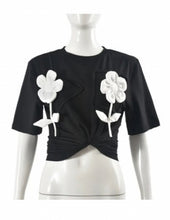 Load image into Gallery viewer, Short Sleeve Flower T-Shirt Top
